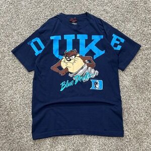 VTG 90s Duke Blue Devils Taz Spellout T-Shirt Looney Tunes NCAA Logo 1993 Mens L